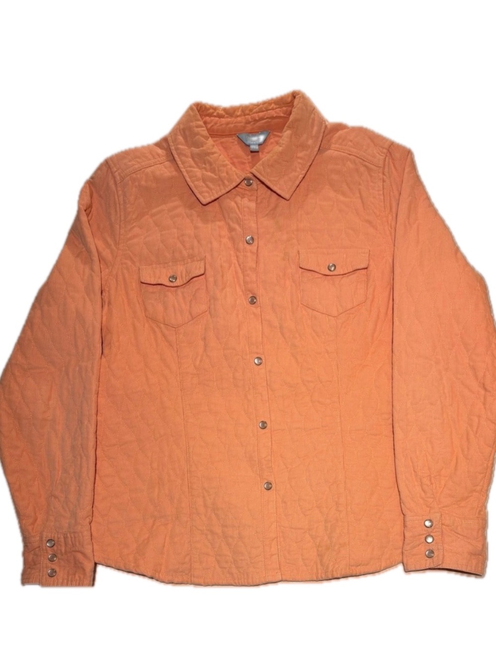 Denver Hayes Coral Quilted Button Down Shirt Jacket XL